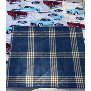 4 Vintage Ford Placemats Reversible Quilted T-Bird Thunderbird Fabric